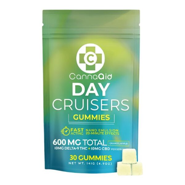 CANNAAID D9-THC + CBD DAY TIME 600MG GUMMIES 30CT/ BAG