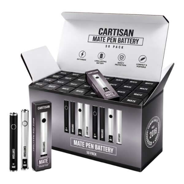 CARTISAN MATE 400mAH PEN BATTERY BLACK & SILVER 50CT/ DISPLAY