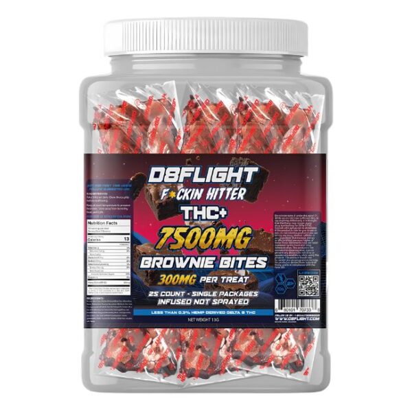 D8FLIGHT THC+ INFUSED NOT SPRAYED 7500MG TREATS 25CT JAR