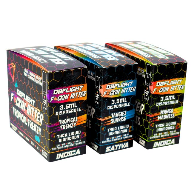 D8FLIGHT THCA LIQUID DIAMONDS D8 + D9 + HHC + THCP 3.5ML DISPO 5CT/ BOX