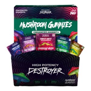 DESTROYER MUSHROOM ENHANCED AMANITA MIX FLAVOR 6000MG 2CT GUMMIES 100PK/ DISPLAY DESTROYER MUSHROOM ENHANCED AMANITA MIX FLAVOR 6000MG 2CT GUMMIES 100PK/ DISPLAY