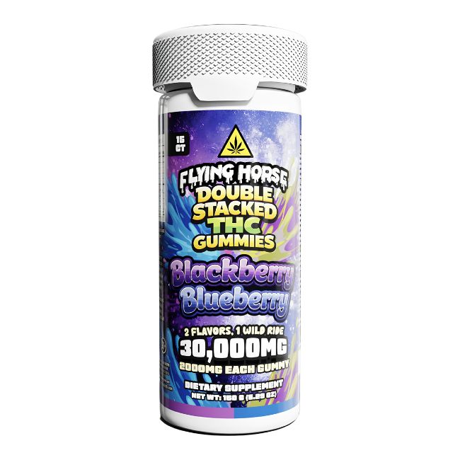 FLYING HORSE DOUBLE STACKED THC 30,000MG GUMMIES 15CT/ JAR