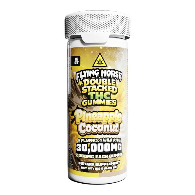 FLYING HORSE DOUBLE STACKED THC 30,000MG GUMMIES 15CT/ JAR