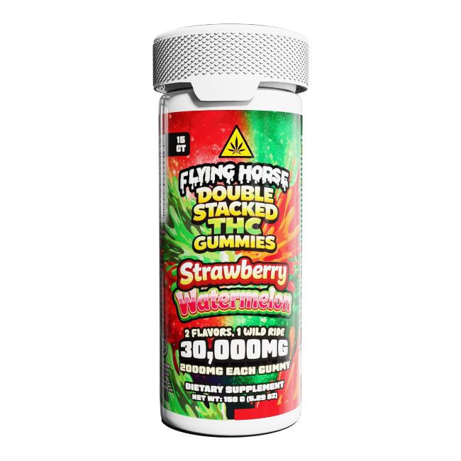 FLYING HORSE DOUBLE STACKED THC 30,000MG GUMMIES 15CT/ JAR
