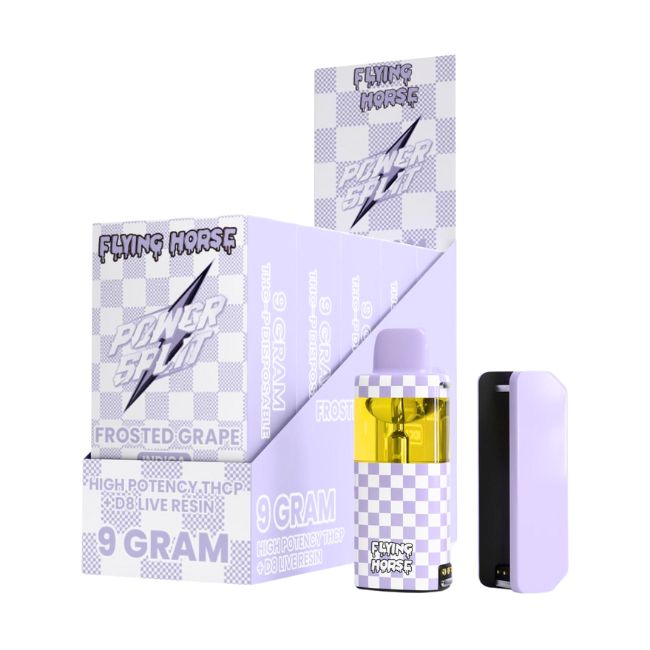 FLYING HORSE POWER SPLIT HIGH POTENCY THCP + D8 LIVE 9GM DISPO 5CT/ BOX