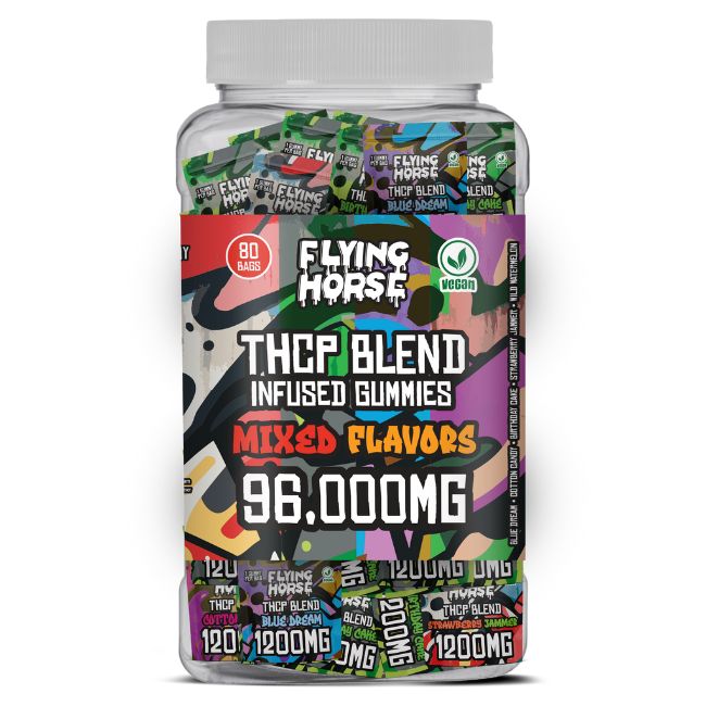 FLYING HORSE THCP BLEND INFUSED 96000MG GUMMIES 80CT JAR