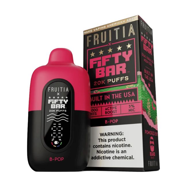 FIFTY BAR BY FRUITIA 5% DISPOSABLE (90ML) 20K PUFFS 5CT/ BOX