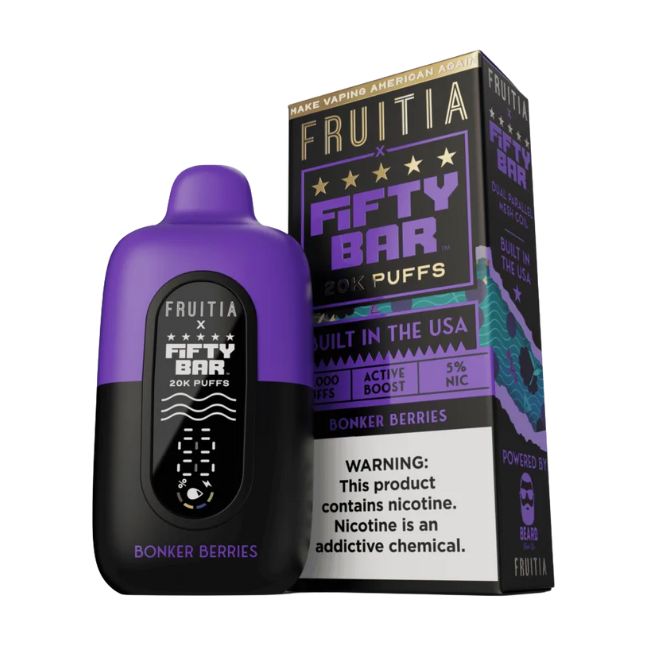 FIFTY BAR BY FRUITIA 5% DISPOSABLE (90ML) 20K PUFFS 5CT/ BOX