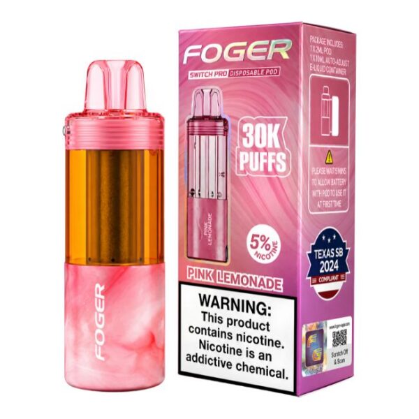 FOGER SWITCH PRO 5% DISPOSABLE POD (95ML) 30K PUFFS 5CT/ BOX (TEXAS COMPLIANT)