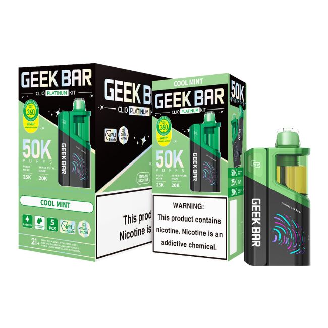 GEEK BAR CLIO PLATINUM 5% DISPOSABLE KIT (80ML) 50K PUFFS 5CT/ BOX