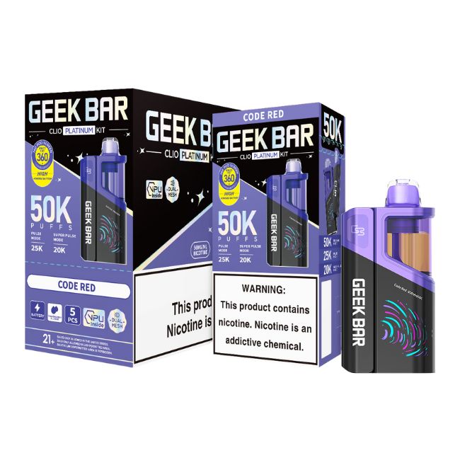 GEEK BAR CLIO PLATINUM 5% DISPOSABLE KIT (80ML) 50K PUFFS 5CT/ BOX