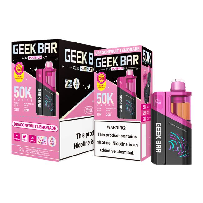 GEEK BAR CLIO PLATINUM 5% DISPOSABLE KIT (80ML) 50K PUFFS 5CT/ BOX