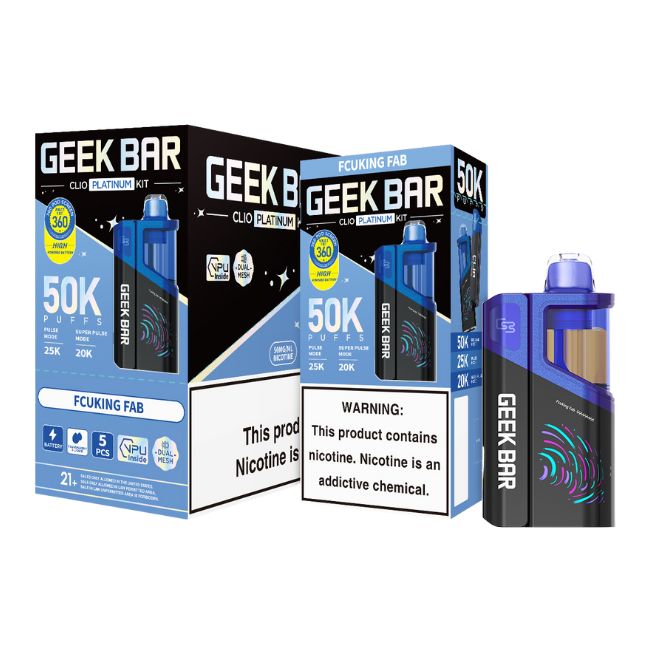 GEEK BAR CLIO PLATINUM 5% DISPOSABLE KIT (80ML) 50K PUFFS 5CT/ BOX