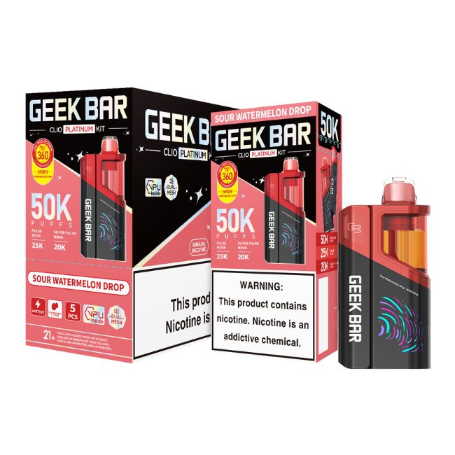 GEEK BAR CLIO PLATINUM 5% DISPOSABLE KIT (80ML) 50K PUFFS 5CT/ BOX