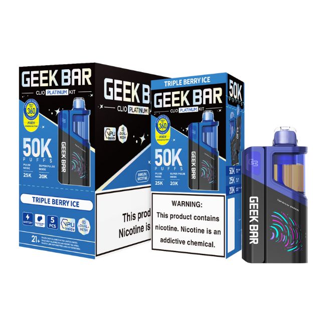 GEEK BAR CLIO PLATINUM 5% DISPOSABLE KIT (80ML) 50K PUFFS 5CT/ BOX