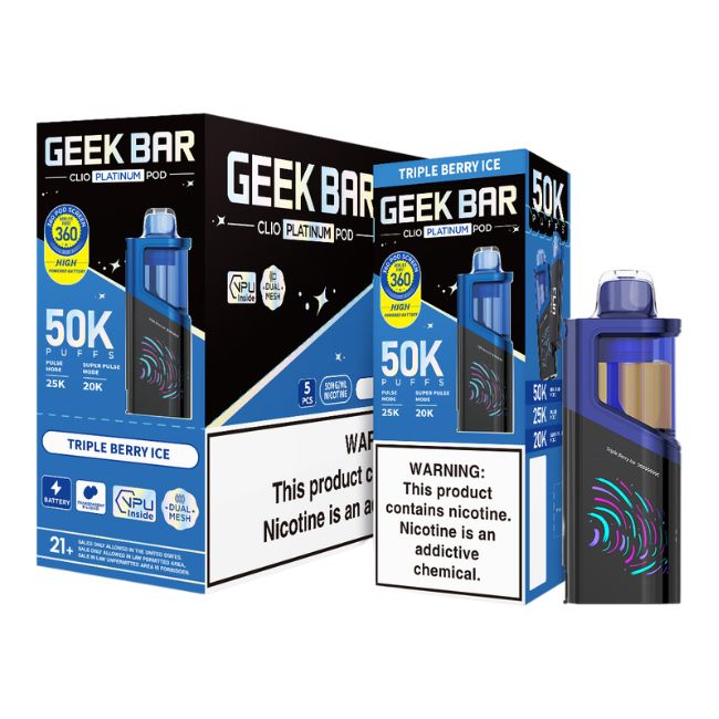 GEEK BAR CLIO PLATINUM 5% DISPOSABLE POD (80ML) 50K PUFFS 5CT/ BOX