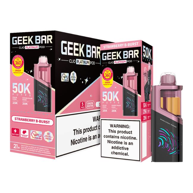 GEEK BAR CLIO PLATINUM 5% DISPOSABLE POD (80ML) 50K PUFFS 5CT/ BOX