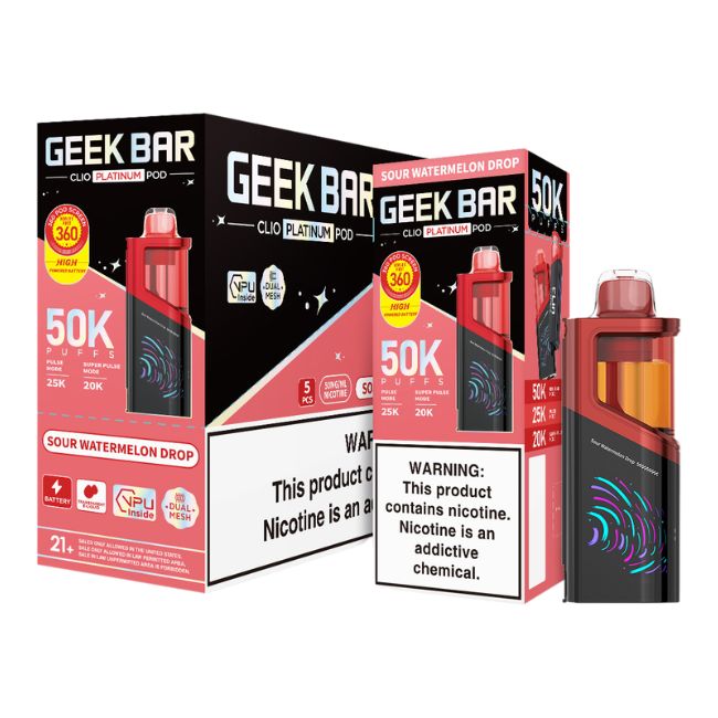 GEEK BAR CLIO PLATINUM 5% DISPOSABLE POD (80ML) 50K PUFFS 5CT/ BOX