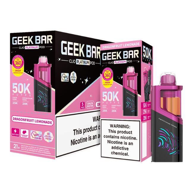 GEEK BAR CLIO PLATINUM 5% DISPOSABLE POD (80ML) 50K PUFFS 5CT/ BOX