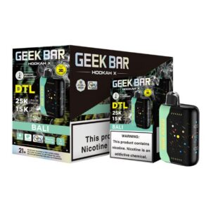 GEEKBARHK25KDI01 GEEK BAR HOOKAH X DTL 6% DISPOSABLE (90ML) DTL. MODE - 15K & PULSE. MODE - 25K PUFFS 5CT/ BOX