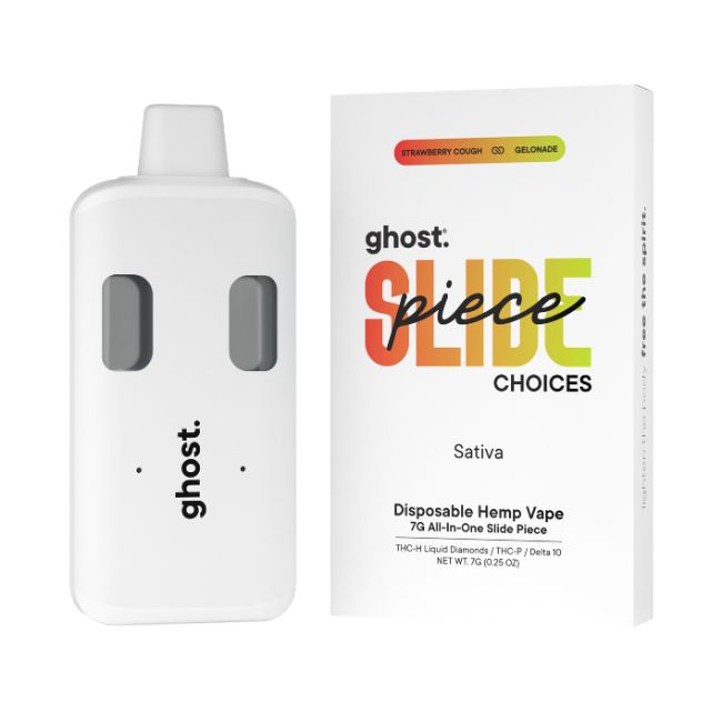 GHOST SLIDE PIECE CHOICES THCH LIQUID DIAMONDS + THCP + D10 7GM DISPO 5CT/ BOX