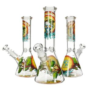 10" FANCY COLORFUL BEAKER GLASS WATER PIPE