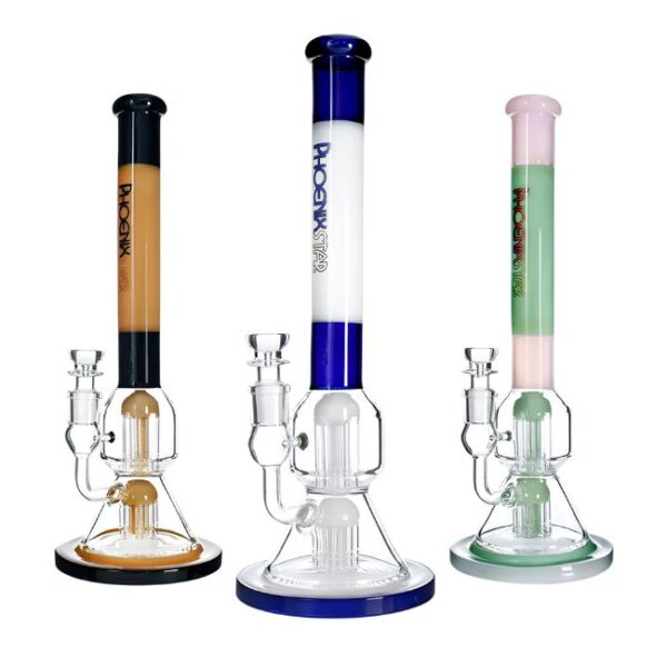 14.5'' PHOENIXSTAR GLASS WITH 8 ARMS TREE PERCOLATOR WATER PIPE