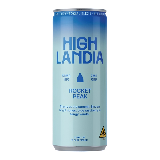 HIGHLANDIA SPARKLING SOCIAL ELIXIR DRINK 50MG THC + 2MG CBD (12OZ 355ML/ CAN) 4CT/ BOX