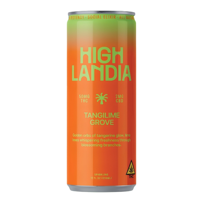 HIGHLANDIA SPARKLING SOCIAL ELIXIR DRINK 50MG THC + 2MG CBD (12OZ 355ML/ CAN) 4CT/ BOX