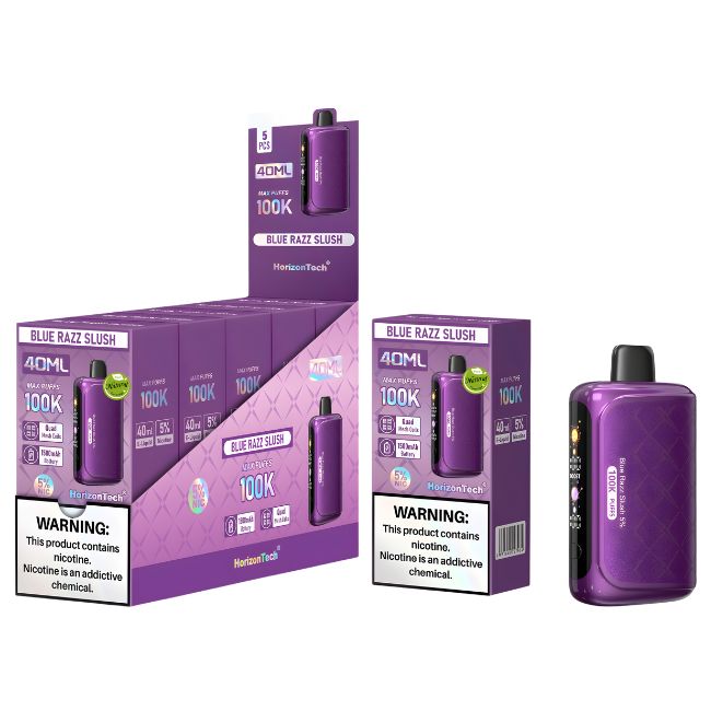 HORIZON TECH 5% DISPOSABLE (200ML) 100K PUFFS 5CT/ BOX (TEXAS COMPLIANT)