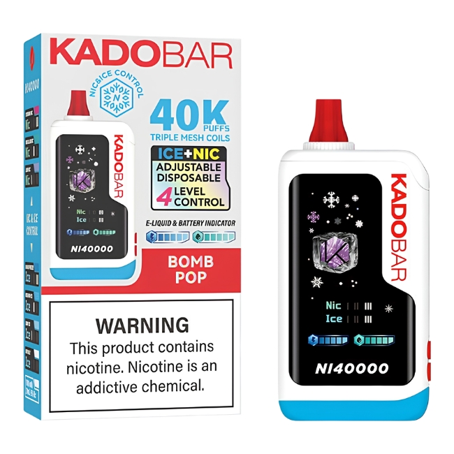 KADO BAR ICE + NIC CONTROL 5% DISPOSABLE (120ML) 40K PUFFS 5CT/ BOX (MADE IN AMERICA)
