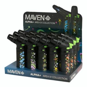 MAVEN ALPHA PLUS WIND PROOF TORCH LIGHTER 15CT DISPLAY