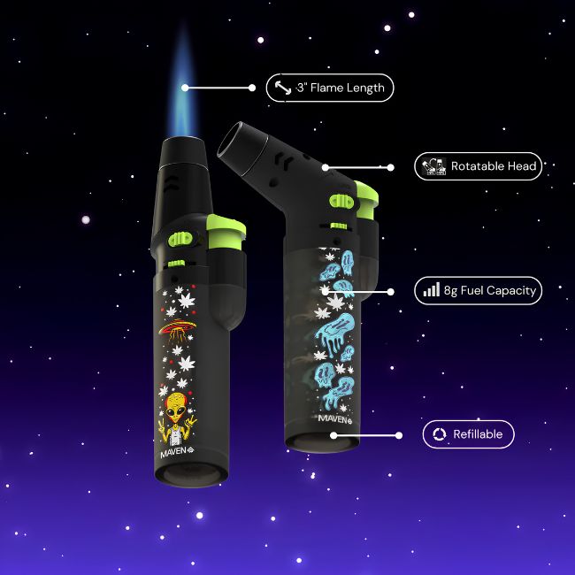 MAVEN ALPHA PLUS WIND PROOF TORCH LIGHTER 15CT DISPLAY