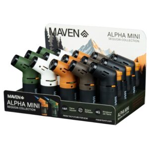 MAVEN ALPHA MINI SEQUOIA COLLECTION WIND PROOF TORCH LIGHTER 15CT/ DISPLAY