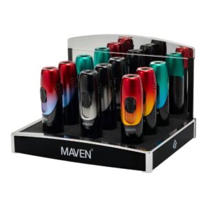 MAVEN MONACO PREMIUM WIND PROOF TORCH LIGHTER 9CT DISPLAY