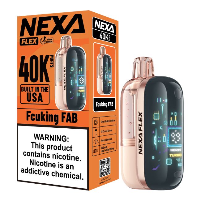 NEXA FLEX 5% DISPOSABLE KIT (90ML) 40K PUFFS 5CT/ BOX (BUILT IN USA)