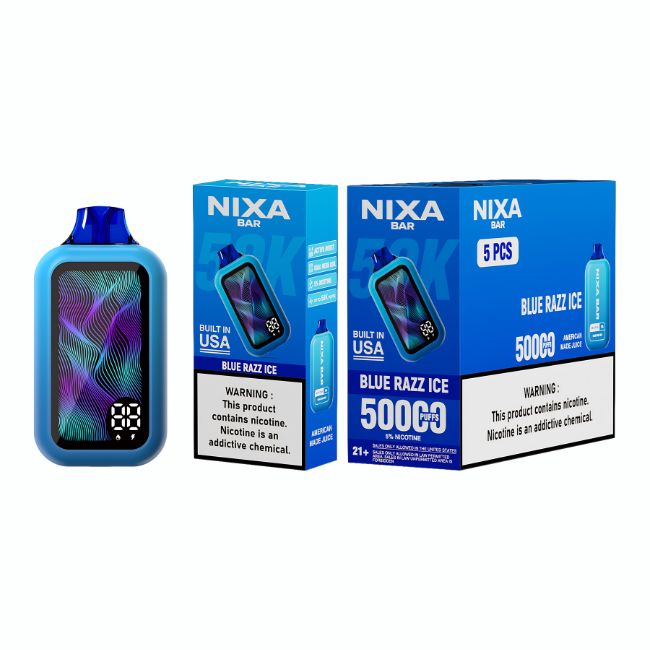 NIXA BAR 5% DISPOSABLE (100ML) 50K PUFFS 5CT/ BOX (BUILT IN USA)