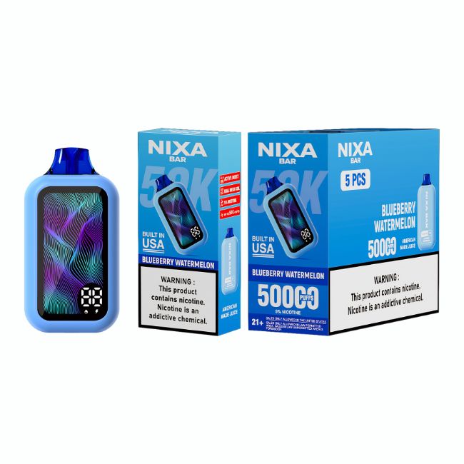 NIXA BAR 5% DISPOSABLE (100ML) 50K PUFFS 5CT/ BOX (BUILT IN USA)