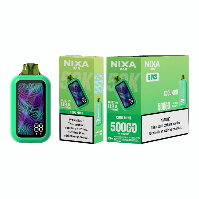 NIXA BAR 5% DISPOSABLE (100ML) 50K PUFFS 5CT/ BOX (BUILT IN USA)