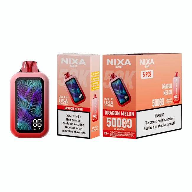 NIXA BAR 5% DISPOSABLE (100ML) 50K PUFFS 5CT/ BOX (BUILT IN USA)