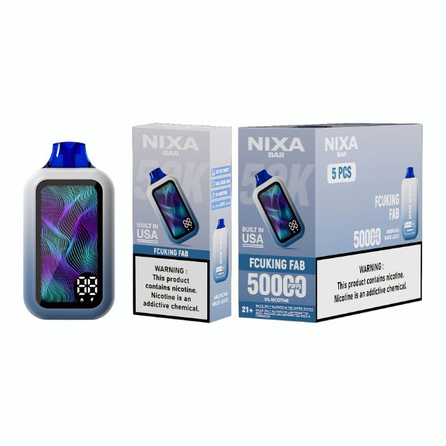 NIXA BAR 5% DISPOSABLE (100ML) 50K PUFFS 5CT/ BOX (BUILT IN USA)