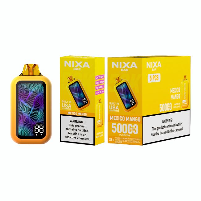 NIXA BAR 5% DISPOSABLE (100ML) 50K PUFFS 5CT/ BOX (BUILT IN USA)
