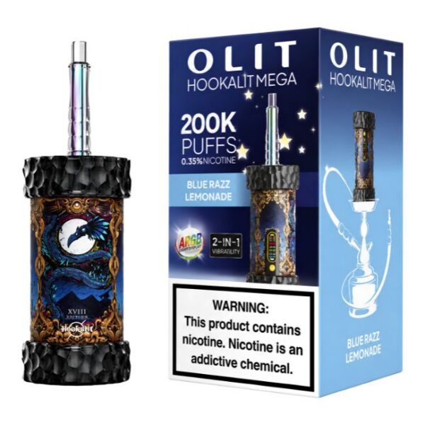 OLIT HOOKALIT MEGA 3.5% DISPOSABLE (80ML) 200K PUFFS 1CT/BOX (BUILT IN USA)
