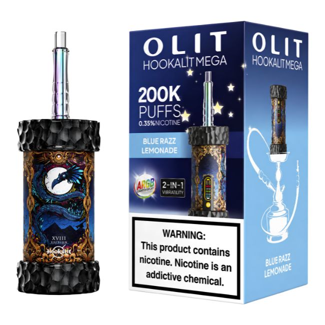 OLIT HOOKALIT MEGA 3.5% DISPOSABLE (80ML) 200K PUFFS 1CT/BOX (BUILT IN USA)