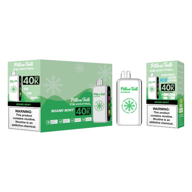 PILLOW TALK ICE CONTROL 5% DISPOSABLE TEXAS COMPLIANT(100ML) 40K PUFFS 5CT/ BOX