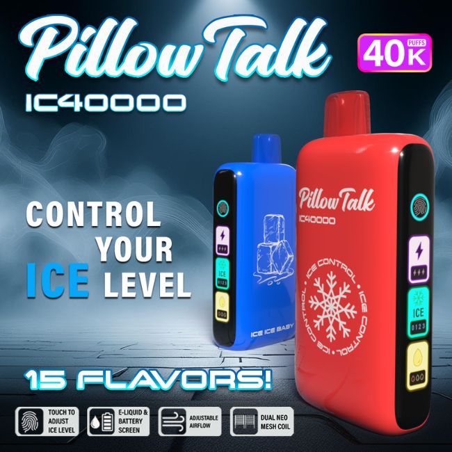 PILLOW TALK ICE CONTROL 5% DISPOSABLE TEXAS COMPLIANT(100ML) 40K PUFFS 5CT/ BOX