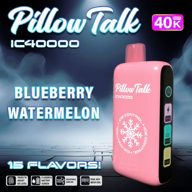 PILLOW TALK ICE CONTROL 5% DISPOSABLE TEXAS COMPLIANT(100ML) 40K PUFFS 5CT/ BOX