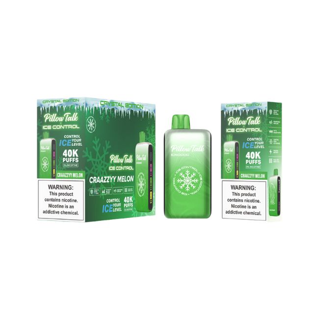 PILLOW TALK ICE CONTROL CRYSTAL EDI. 5% DISPOSABLE TEXAS COMPLIANT (100ML) 40K PUFFS 5CT/ BOX