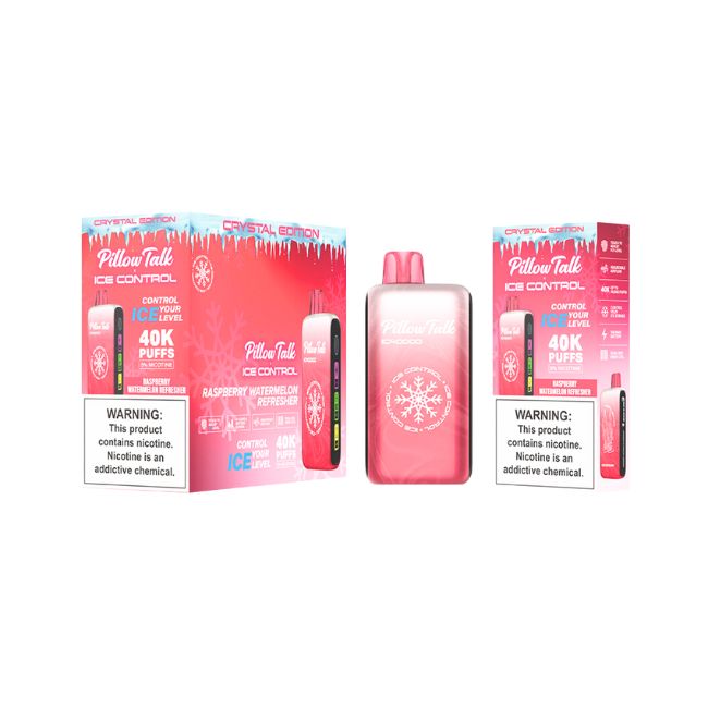 PILLOW TALK ICE CONTROL CRYSTAL EDI. 5% DISPOSABLE TEXAS COMPLIANT (100ML) 40K PUFFS 5CT/ BOX