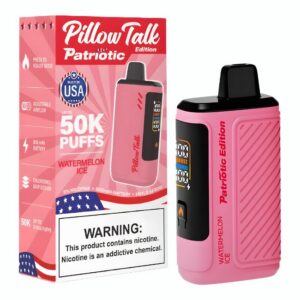 PILLOWTALKPE5022 PILLOW TALK PATRIOTIC EDITION 5% DISPOSABLE TEXAS COMPLIANT (90ML) 50K PUFFS 5CT/ BOX